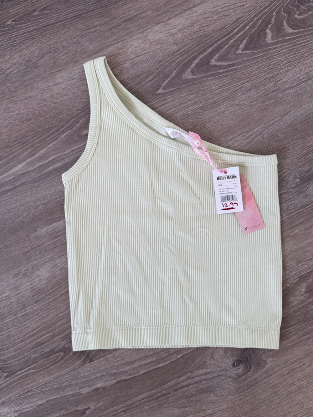 One Shoulder Ribbed Tank Top